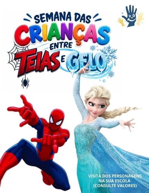 Semana das Crianças Entre Teias e Gelo! Gincanas cooperativas e personagens temáticos levando aventura e imaginação para colégios de Osasco e região. 🕷️❄️🧒